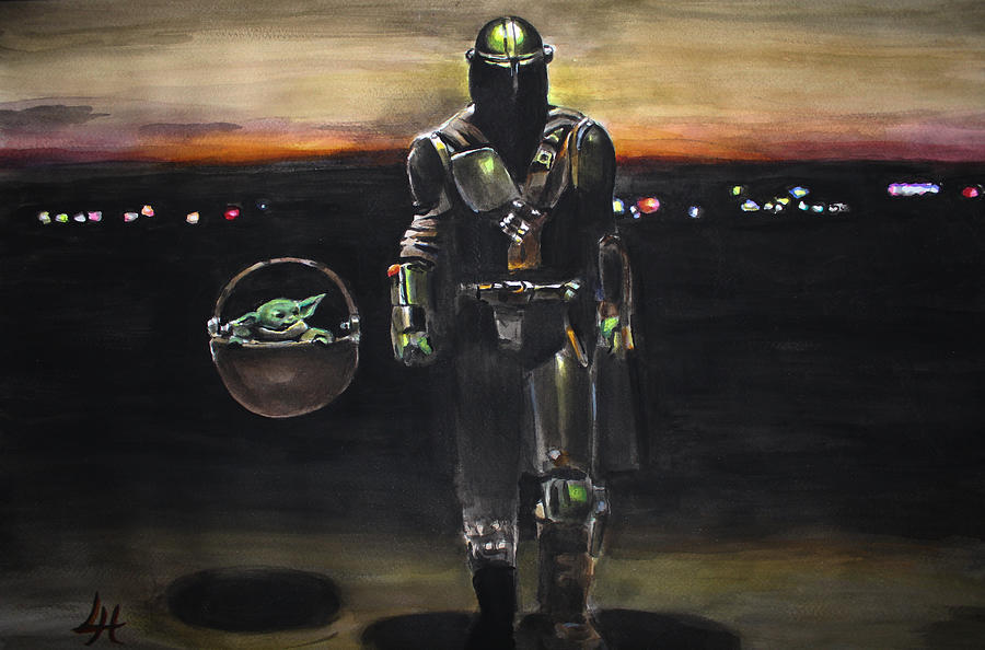 Starwars,the Mandolorian series #7 Painting by Lucia Hoogervorst