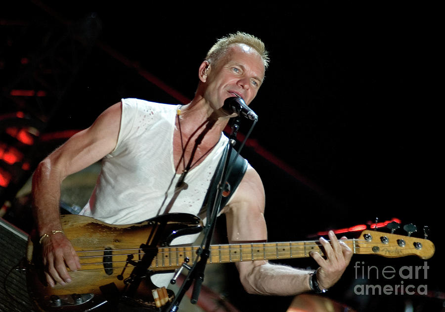 The Police Photograph - Sting Performing with The Police at Bonnaroo Music Festival #7 by David Oppenheimer