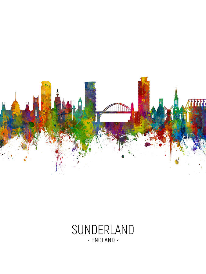 Sunderland England Skyline #7 Digital Art by Michael Tompsett
