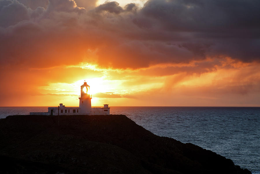 Sunset at Strumble Head Lighthouse #7 Photograph by Ian Middleton