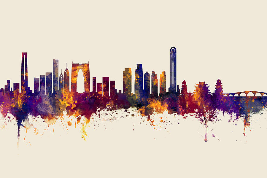 Suzhou China Skyline #7 Digital Art by Michael Tompsett