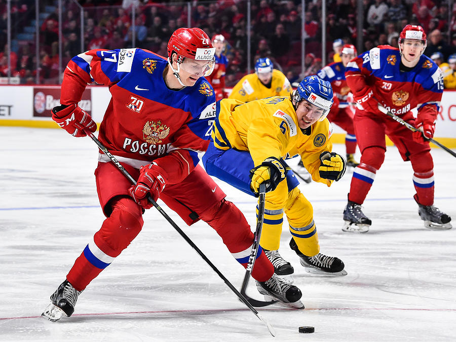 Sweden v Russia - Bronze Medal Game - 2017 IIHF World Junior Championship #7 Photograph by Minas Panagiotakis