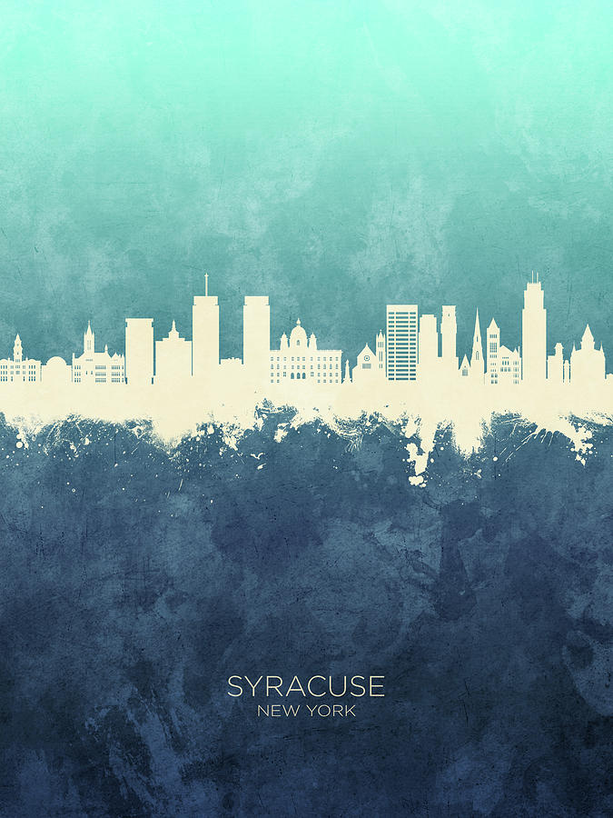 Syracuse Digital Art - Syracuse New York Skyline #7 by Michael Tompsett
