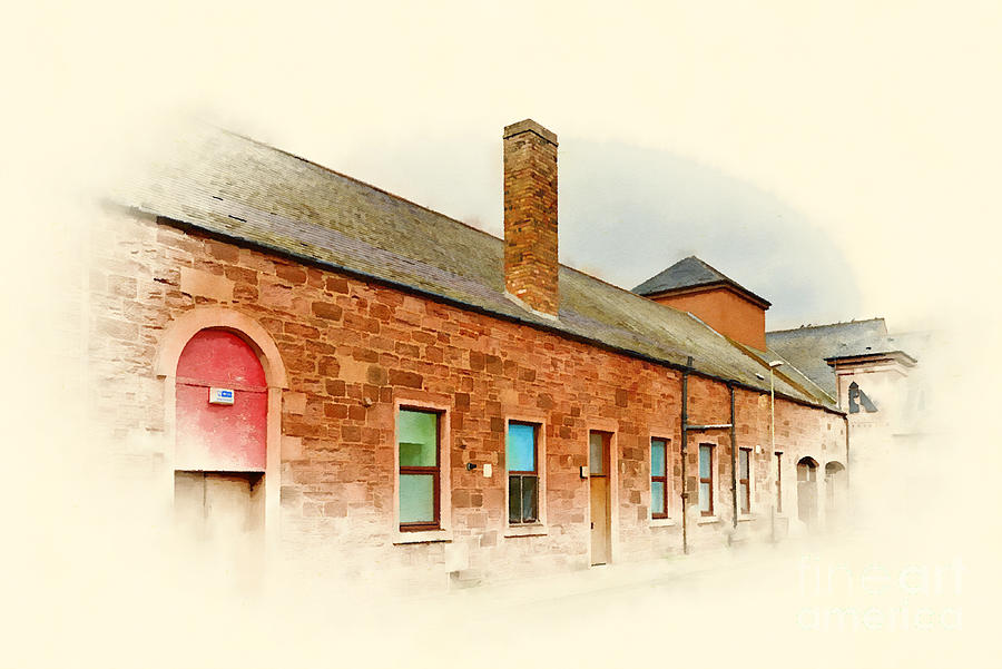 Arbroath Digital Art - The Abbey Theatre and small Terraced Sandstone Houses in Arbroath. #7 by Jules Walters