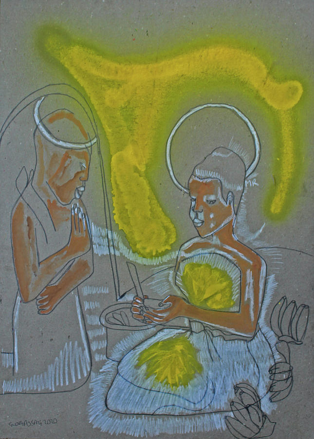 The Annunciation Yabulira #7 Painting by Gloria Ssali