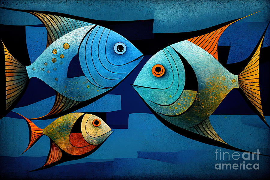The fish knows everything #9 Mixed Media by Binka Kirova
