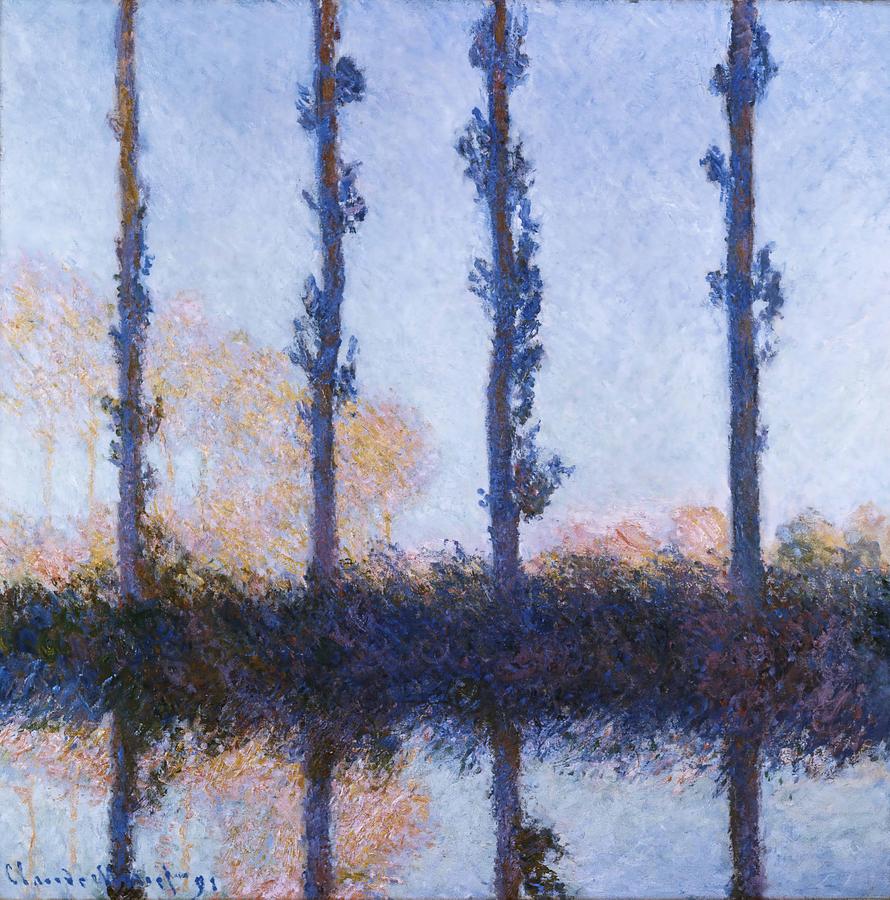 Claude Monet Painting - The Four Trees  #7 by Claude Monet