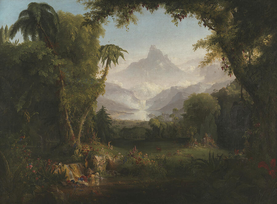 The Garden of Eden, from 1828 Painting by Thomas Cole