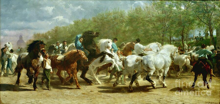 Rosa Bonheur Painting - The Horse Fair #7 by Rosa Bonheur