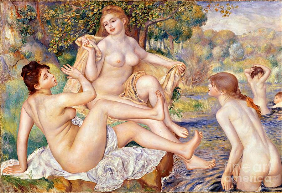 The Large Bathers Painting Painting by Pierre Auguste Renoir The Large Bathers Painting Painting by Pierre Auguste Renoir