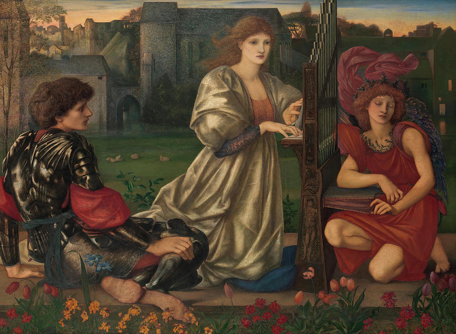 The Love Song. #7 Painting by Sir Edward Burne-jones