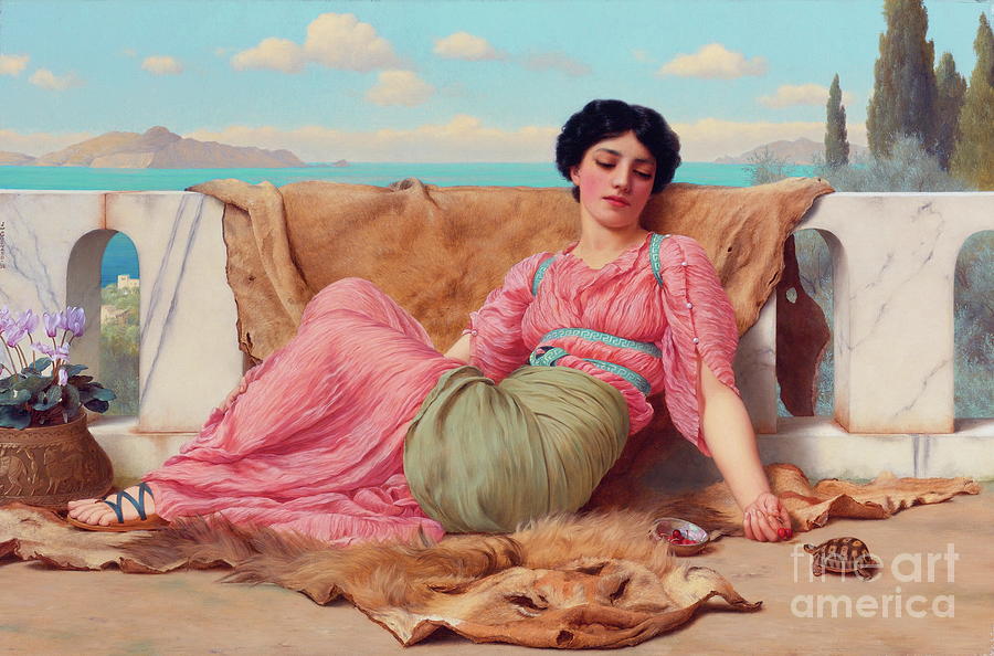 The quiet pet #7 Painting by John William Godward