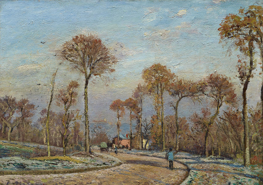 The Road to Versailles Louveciennes Morning Frost Painting by Camille ...