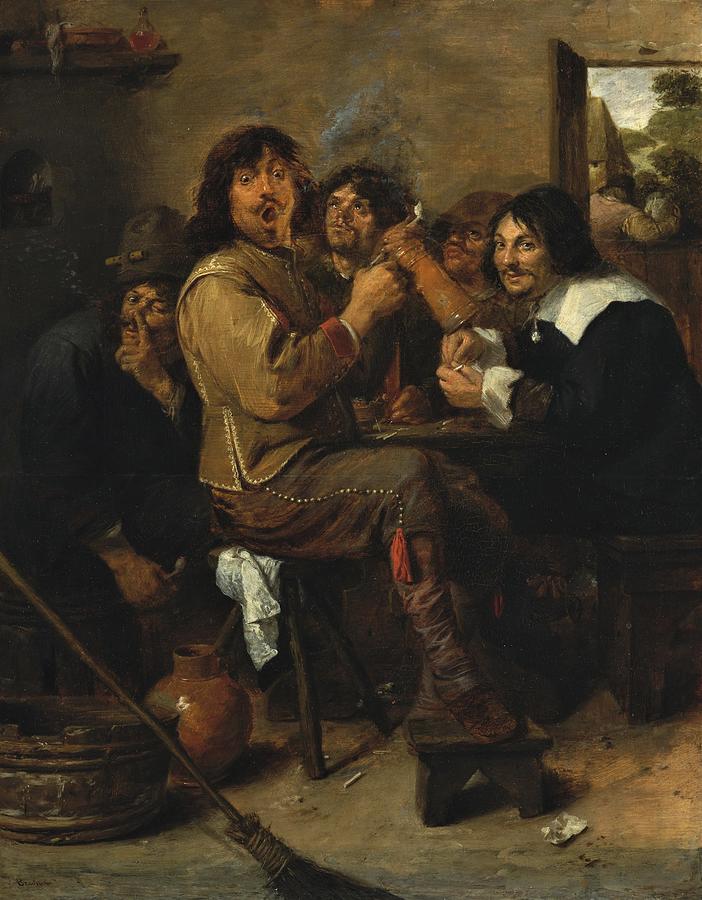 The Smokers #8 Painting by Adriaen Brouwer