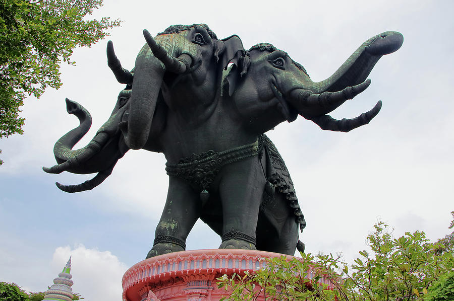 The three-headed elephant in Bangkok Thailand Asia Photograph by ...