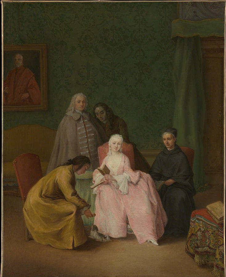 Pietro Longhi Painting - The Visit  #7 by Pietro Longhi