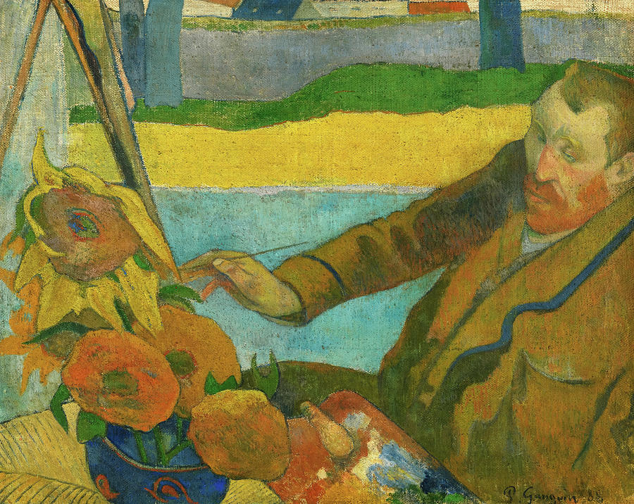 Paul Gauguin Painting - Vincent van Gogh Painting Sunflowers #7 by Paul Gauguin