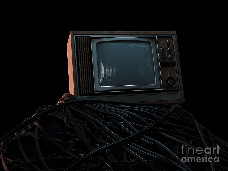 Vintage Television On Cable Pile Digital Art by Allan Swart - Fine Art ...