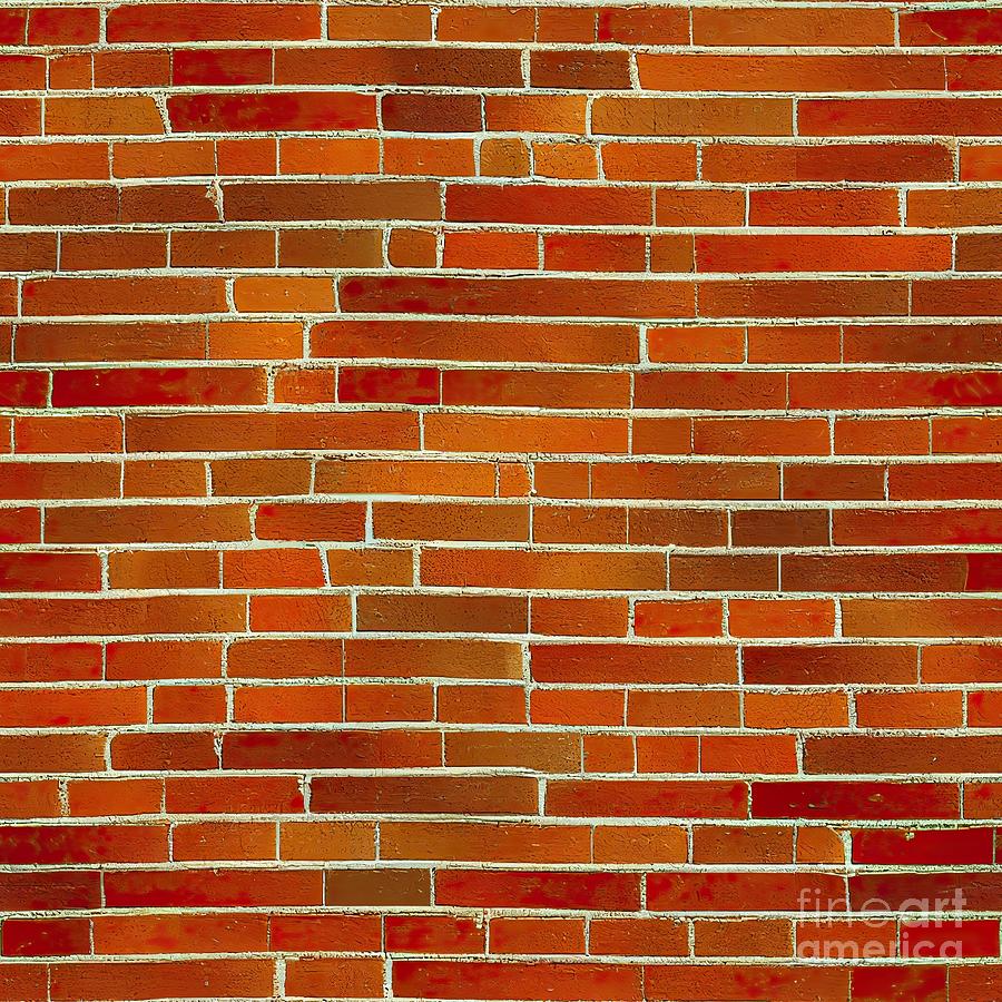 Wall of bricks texture TILE #7 Digital Art by Benny Marty
