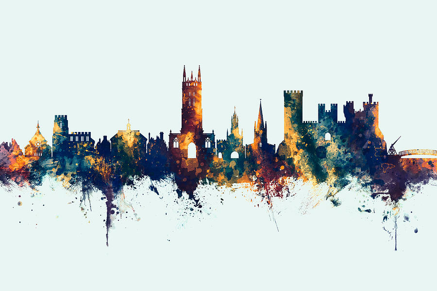 Warwick England Skyline #7 Digital Art by Michael Tompsett
