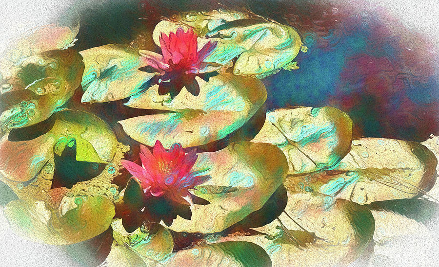 7 Water Lily 2 Abstract Mixed Media