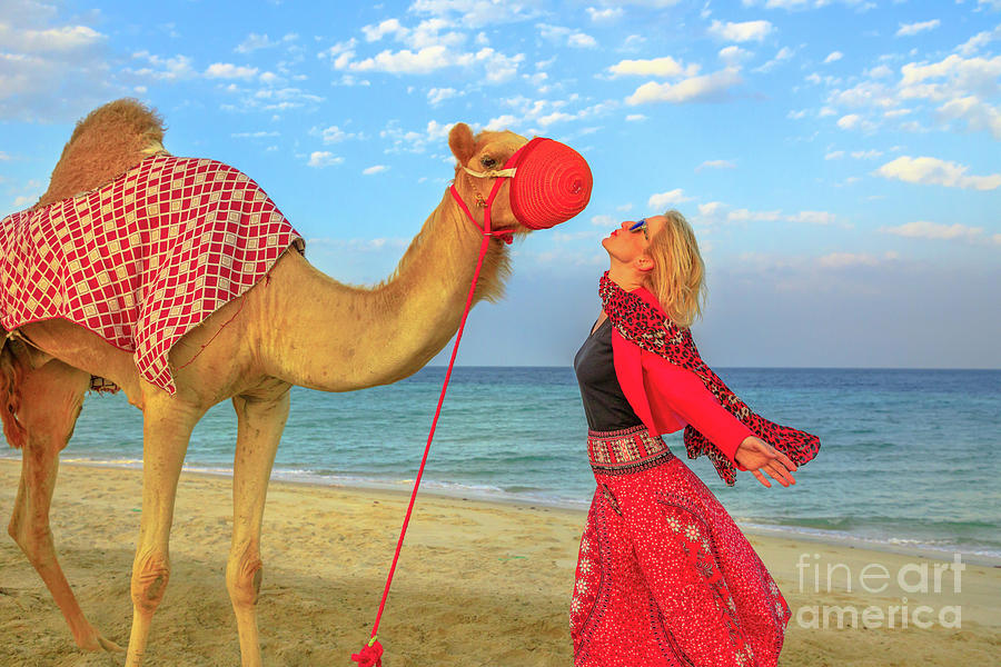 Woman with camel #7 Photograph by Benny Marty