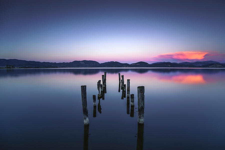 Pier Remains Twilight Photograph by Stefano Orazzini