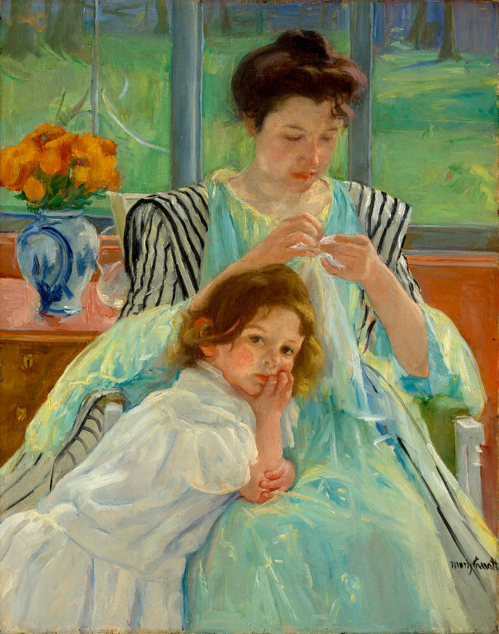 Young Mother Sewing #7 Painting by Mary Cassatt - Fine Art America