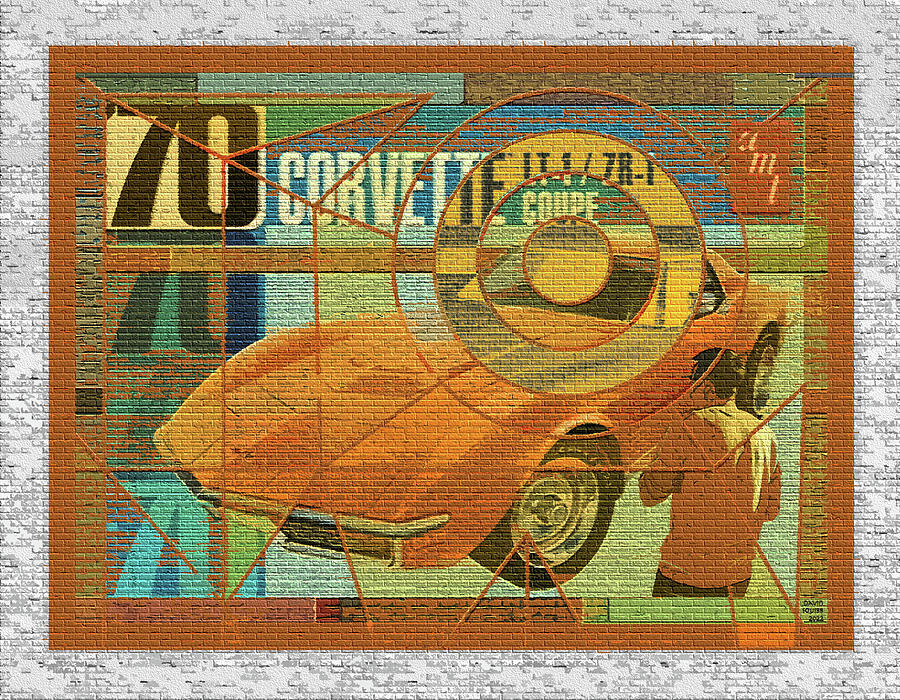 70 Chevy / AMT Corvette Digital Art by David Squibb
