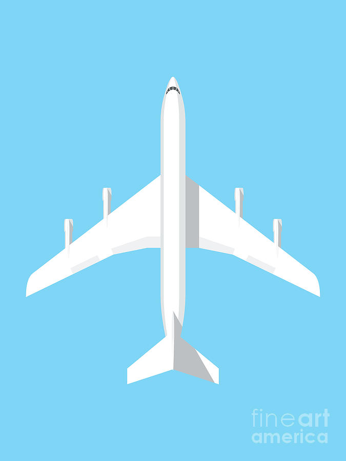 Airplane Digital Art - 707 Passenger Jet Airliner Aircraft - Sky by Organic Synthesis