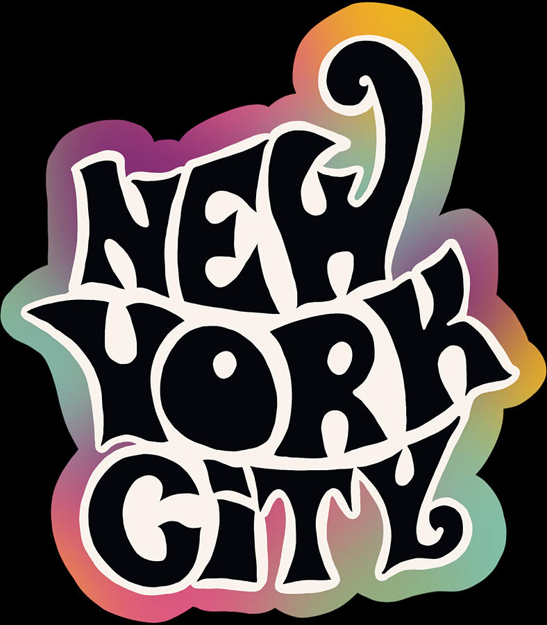 70s New York City Sticker Poster hipster Painting by Clark Chelsea ...