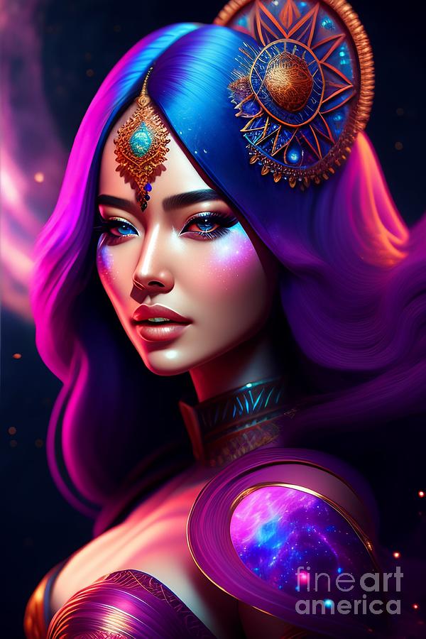 Beautiful cosmic sorceress nebulas galactic Digital Art by Boon Mee ...