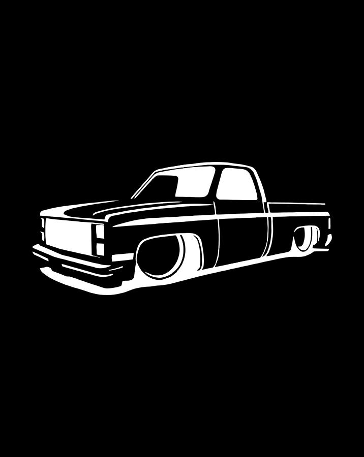 73-87 Mini C10 Truck Slammed Lowrider Dropped Drawing by Hai Trieu Koh ...