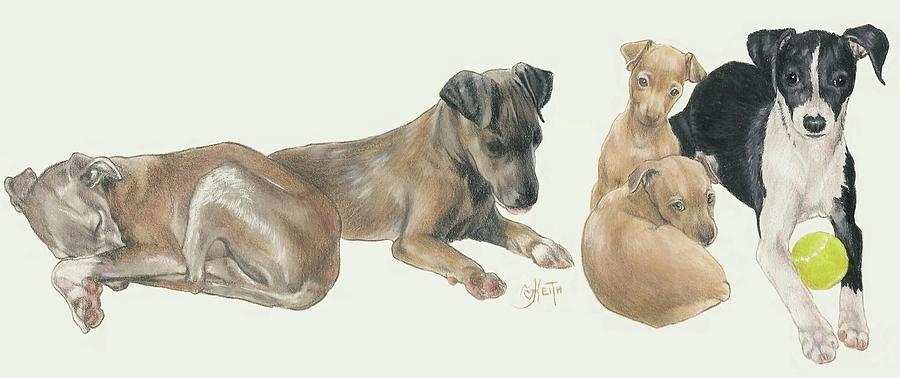 Italian Greyhound Puppies Mixed Media by Barbara Keith