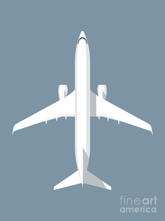 Airplane Photograph - 737 Passenger Jet Airliner Aircraft - Slate by Organic Synthesis