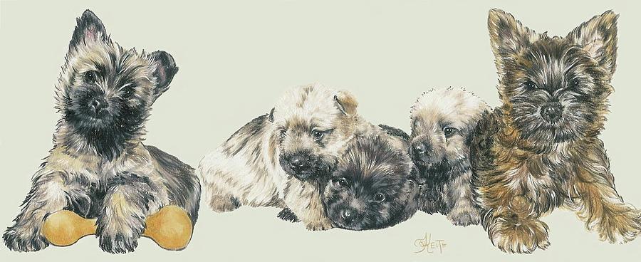 Cairn Terrier Puppies Mixed Media by Barbara Keith