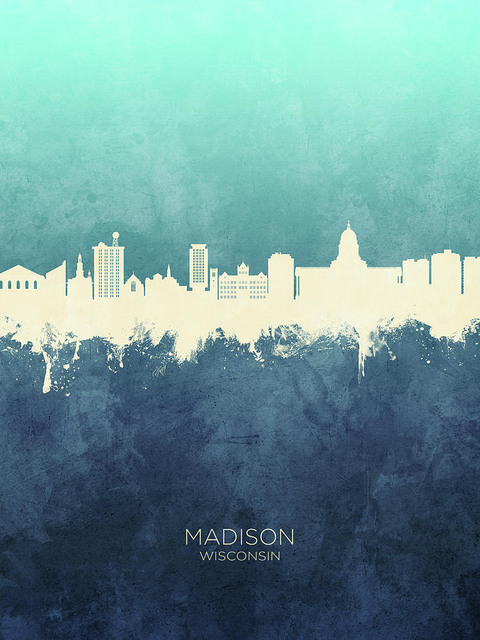 Madison Wisconsin Skyline #74 Digital Art by Michael Tompsett