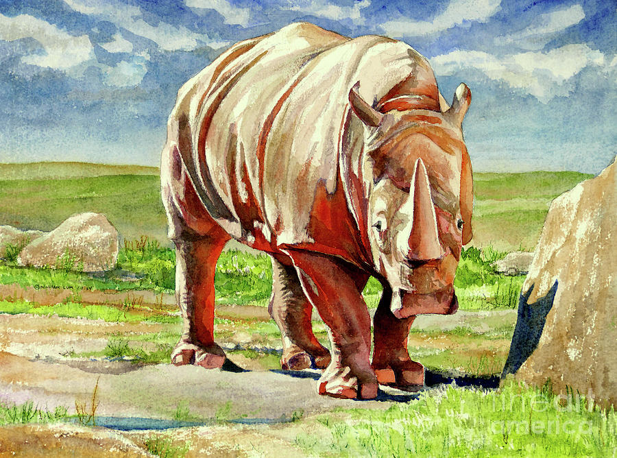 #742 Rhino #742 Painting by William Lum