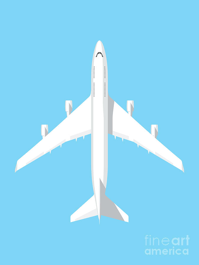 Airplane Digital Art - 747 Jumbo Jet Airliner Aircraft - Sky by Organic Synthesis