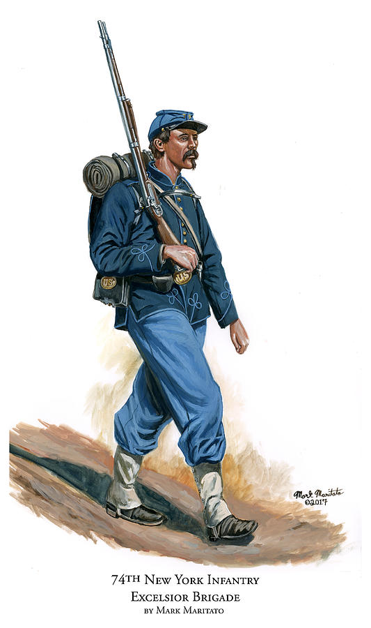 74th New York Infantry Chasseur Painting by Mark Maritato Fine