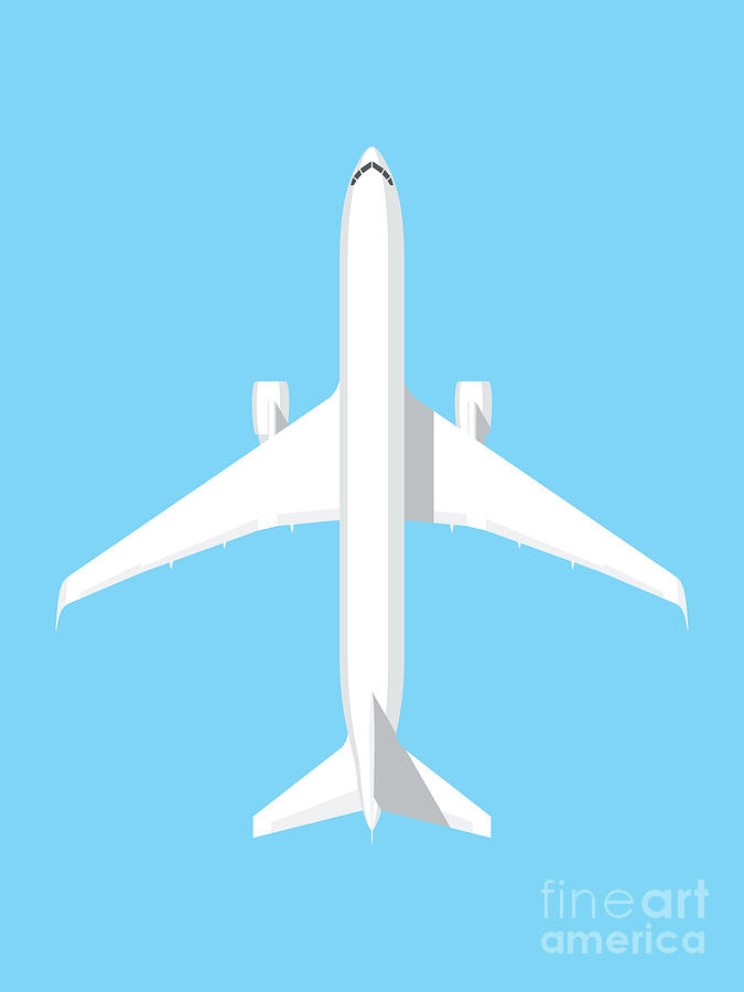 Airplane Digital Art - 767 Passenger Jet Aircraft - Sky by Organic Synthesis