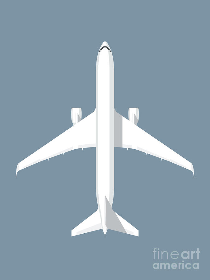 Airplane Digital Art - 767 Passenger Jet Aircraft - Slate by Organic Synthesis