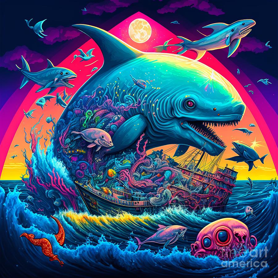 Ocean Apocalypse with surviving zombie animals Digital Art by Somsong ...