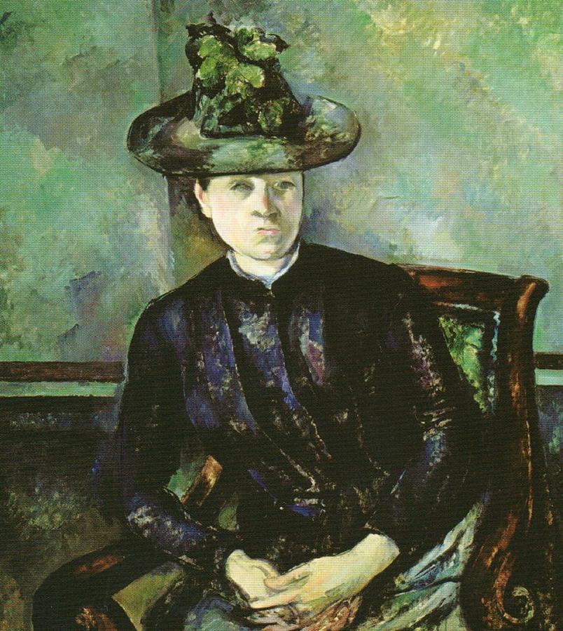 78 Woman With A Green Hat 1888 Oil On Canvas Painting by Cezanne