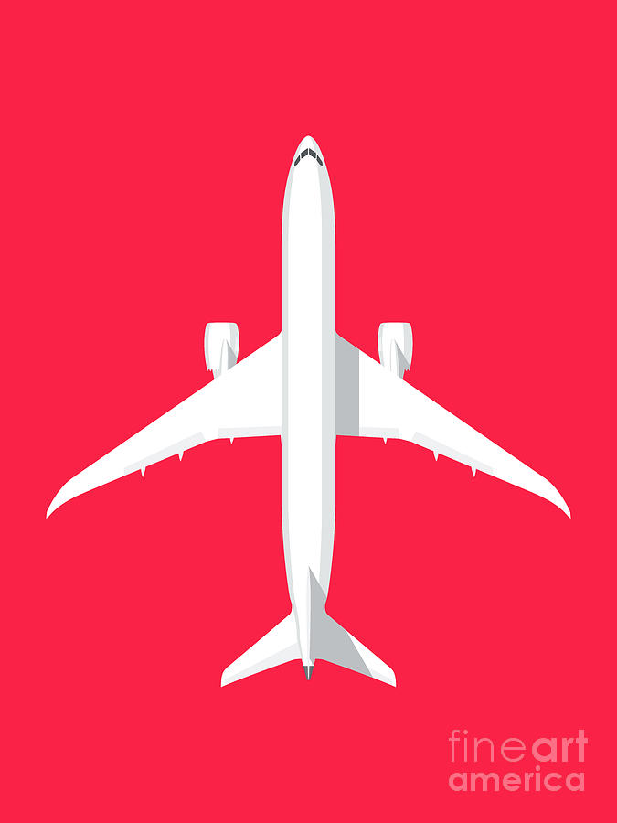 Airplane Digital Art - 787 Passenger Jet Airliner Aircraft - Crimson by Organic Synthesis