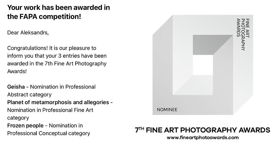 The 7th Fine Art Photography Awards  Photograph by Aleksandrs Drozdovs