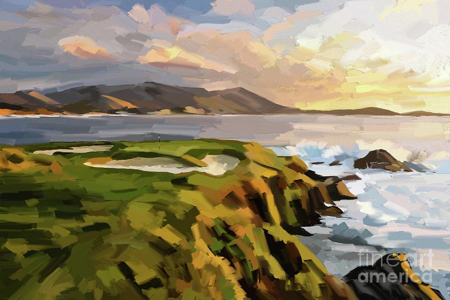 7th Hole At Pebble Beach More Impressionistic Painting by Tim Gilliland