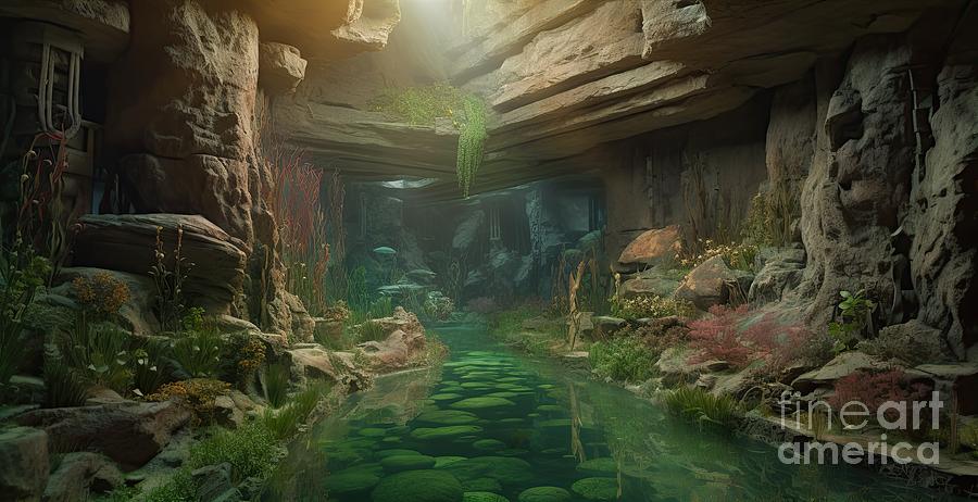 10000 BC water forest habitats #8 Digital Art by Benny Marty