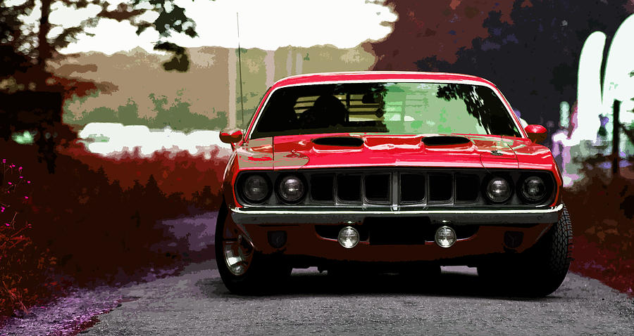 Roadrunner Digital Art - 1971 Plymouth Cuda #8 by Thespeedart