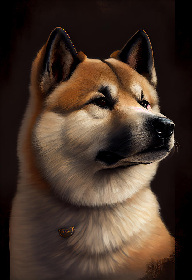 Akita Dog Portrait Mixed Media by Stephen Smith Galleries - Fine Art ...